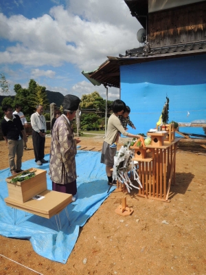 『丘の上の家』では、地鎮祭　お祓い