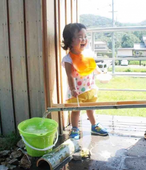 岡山県総社市宿　流しそうめんイベントの様子　その3