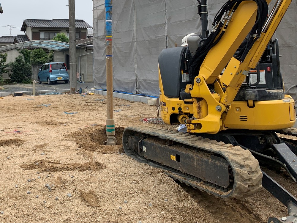 木まま　平屋　木づなの家　地盤改良工事