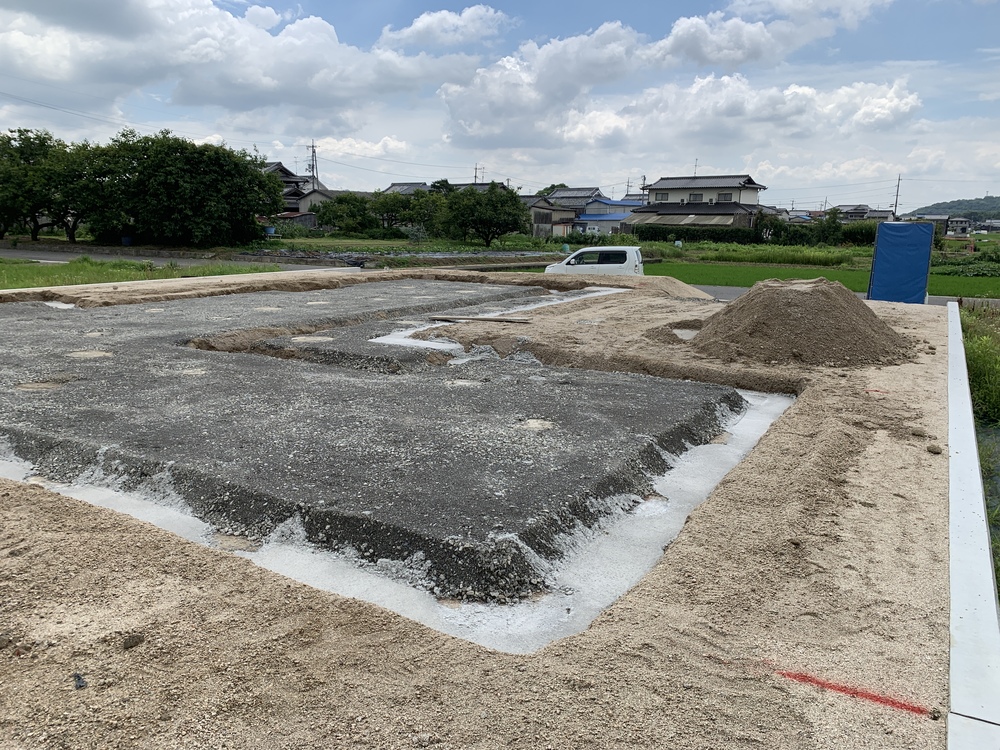 木まま　平屋　ひらけた家　地盤改良工事